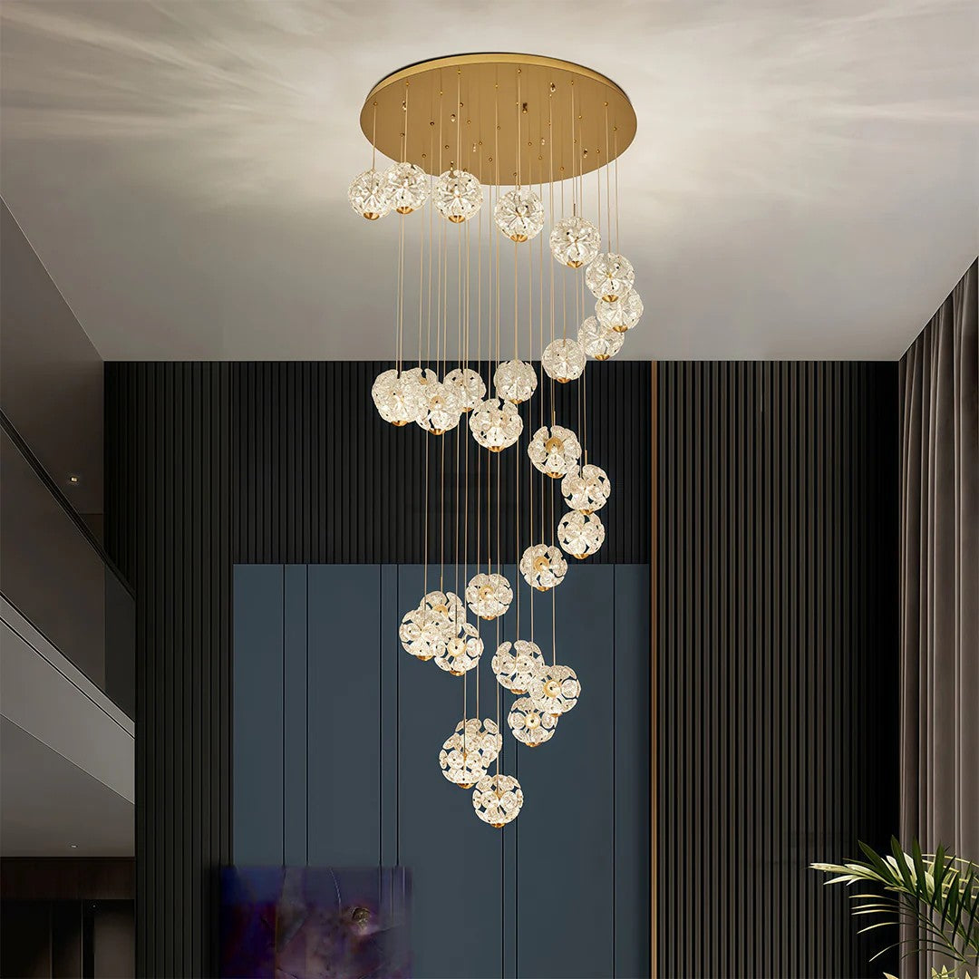 Modern Crystal Staircase Chandelier Modern Luxury High Ceiling Light