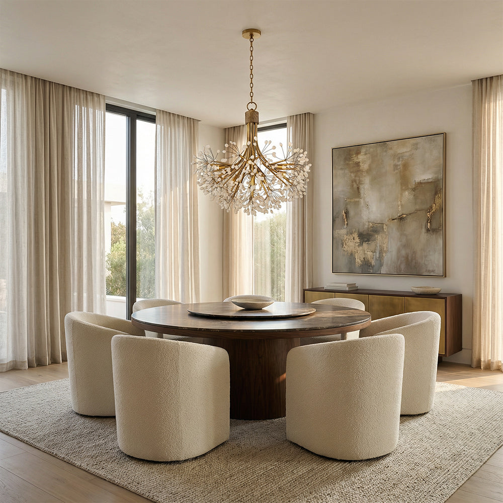 Stone Quartz Nine-Light Chandelier