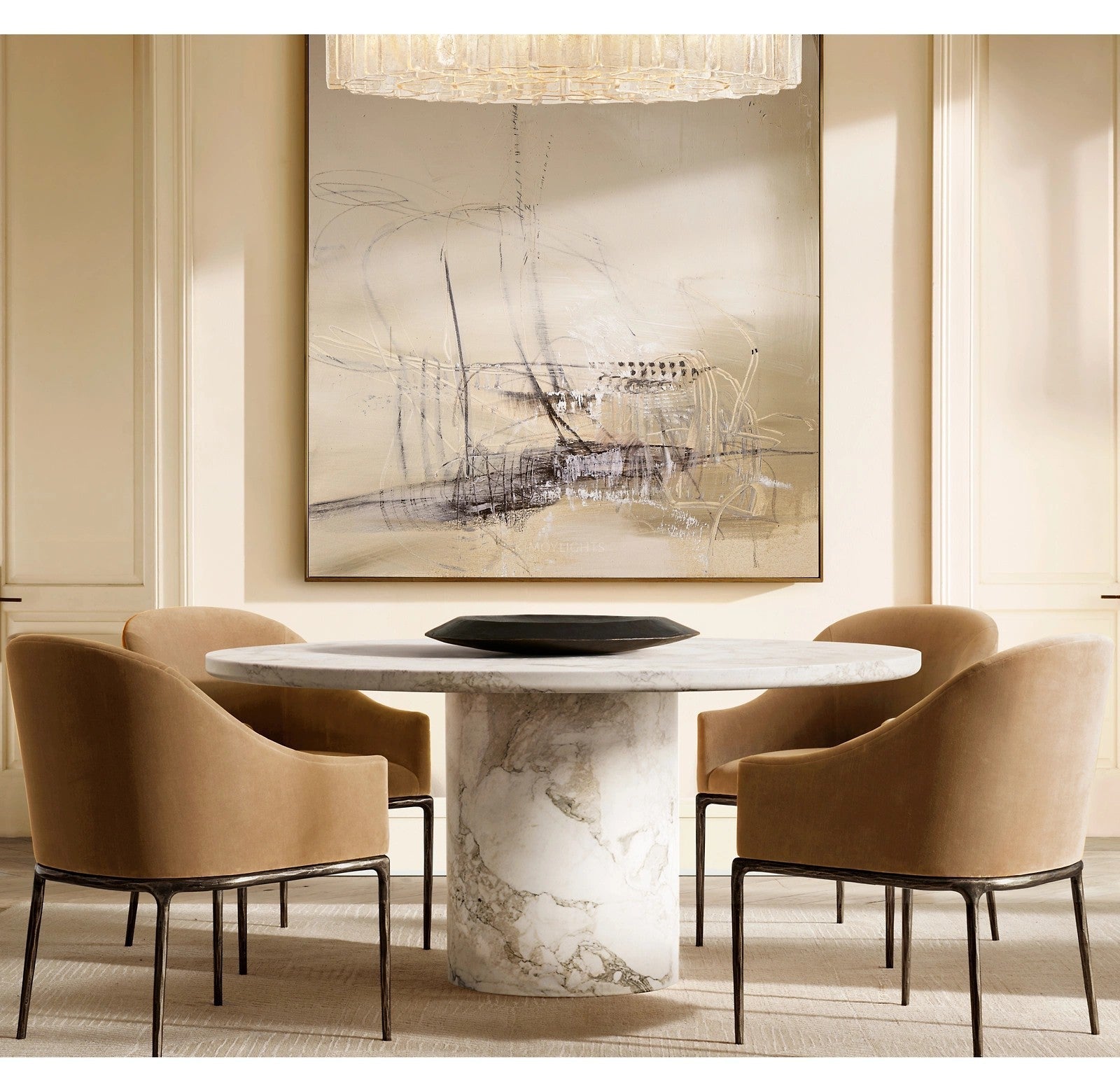 Vito Carved Round Dining Table