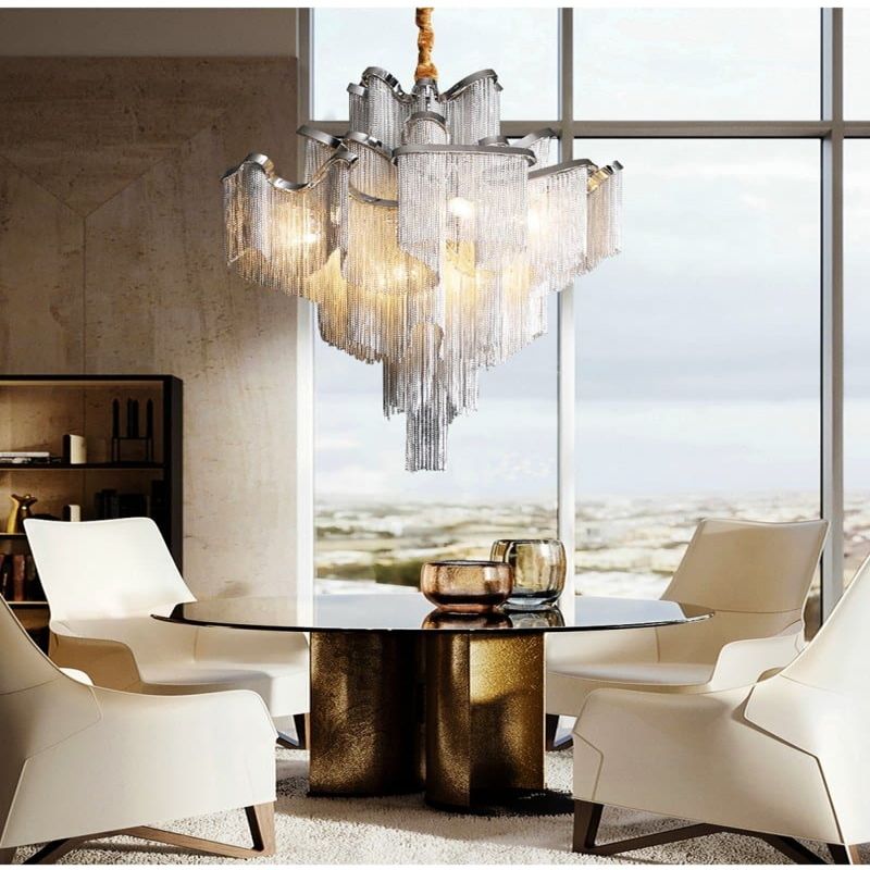 Alisa Luxury Flower Chain Tassel Chandelier - thebelacan