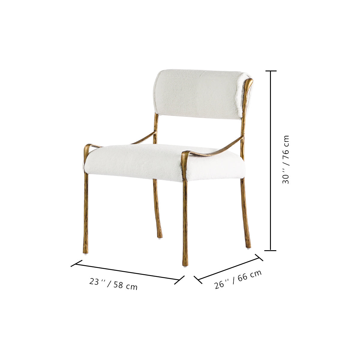 Vintage Forged Retro Copper Iron Frame Armless Dining Chair