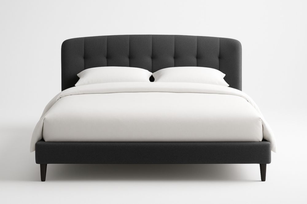 Letto matrimoniale in tessut  poliestere grigio scuro 200x160 cm(Lu×L)