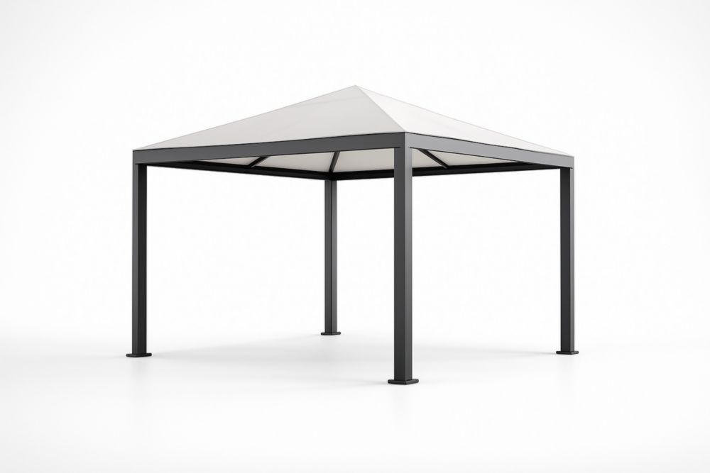 Gazebo in Alluminio 300x300 cm con Tetto in Poliestere Grigio