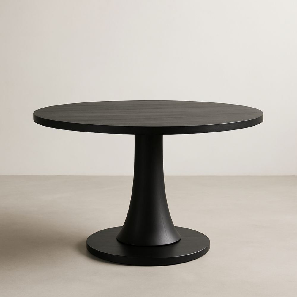 Table Ronde en Bois Noir MDF Diamètre 120 cm
