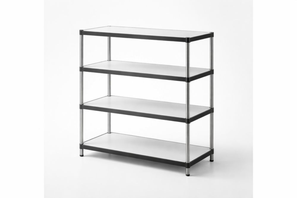 Étagère 4 niveaux acier et Polyéthylène 80x30x125cm(L×l×H)