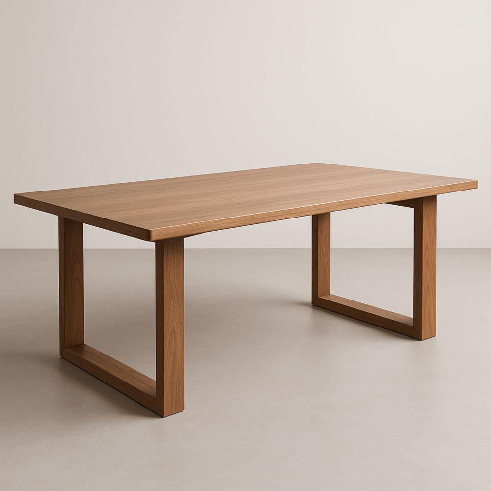 Table à manger rectangulaire en bois de chêne