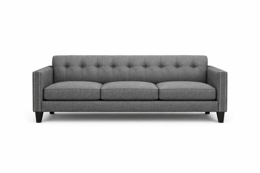 Canapé 3 places tissu gris