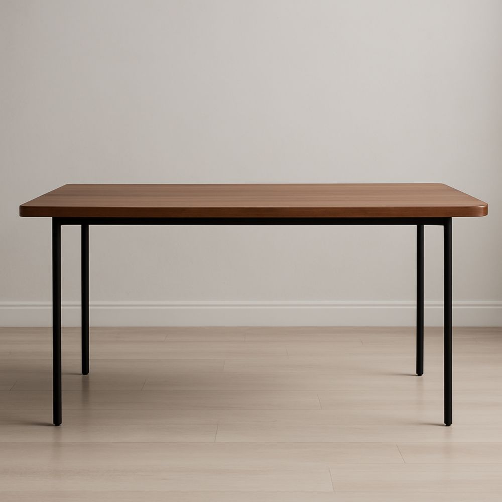 Table rectangulaire bois acier 150x75 cm Marron/Noir