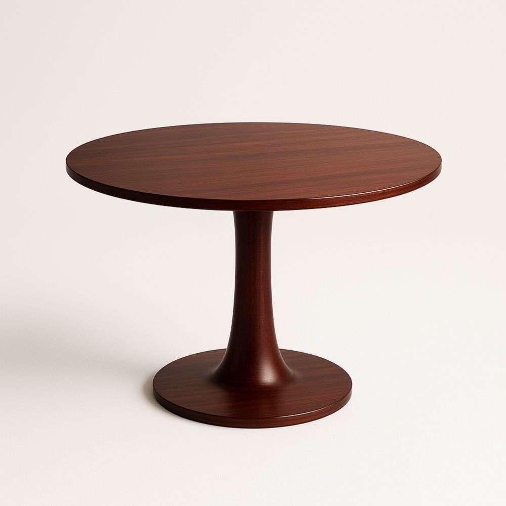 Table ronde en bois marron