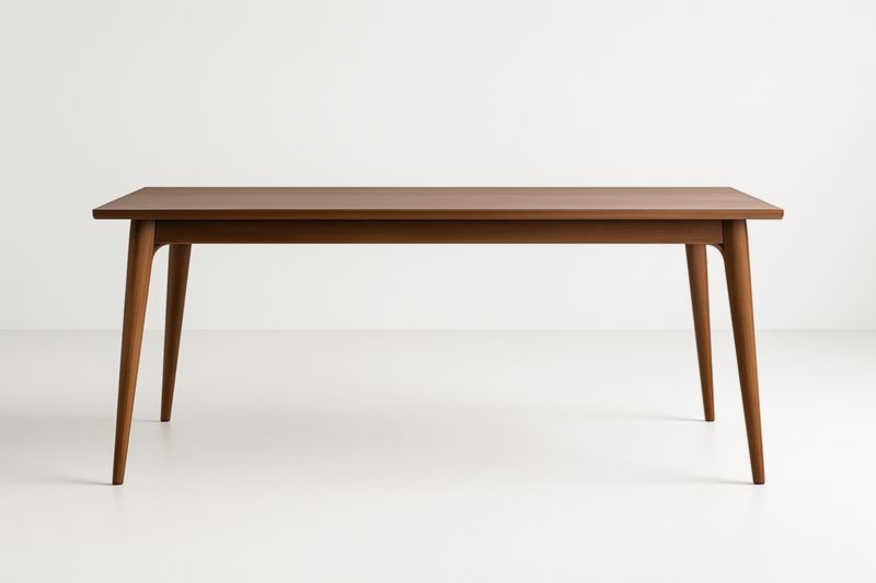 Table à manger en bois massif rectangulaire marron 180 cm x 90 cm