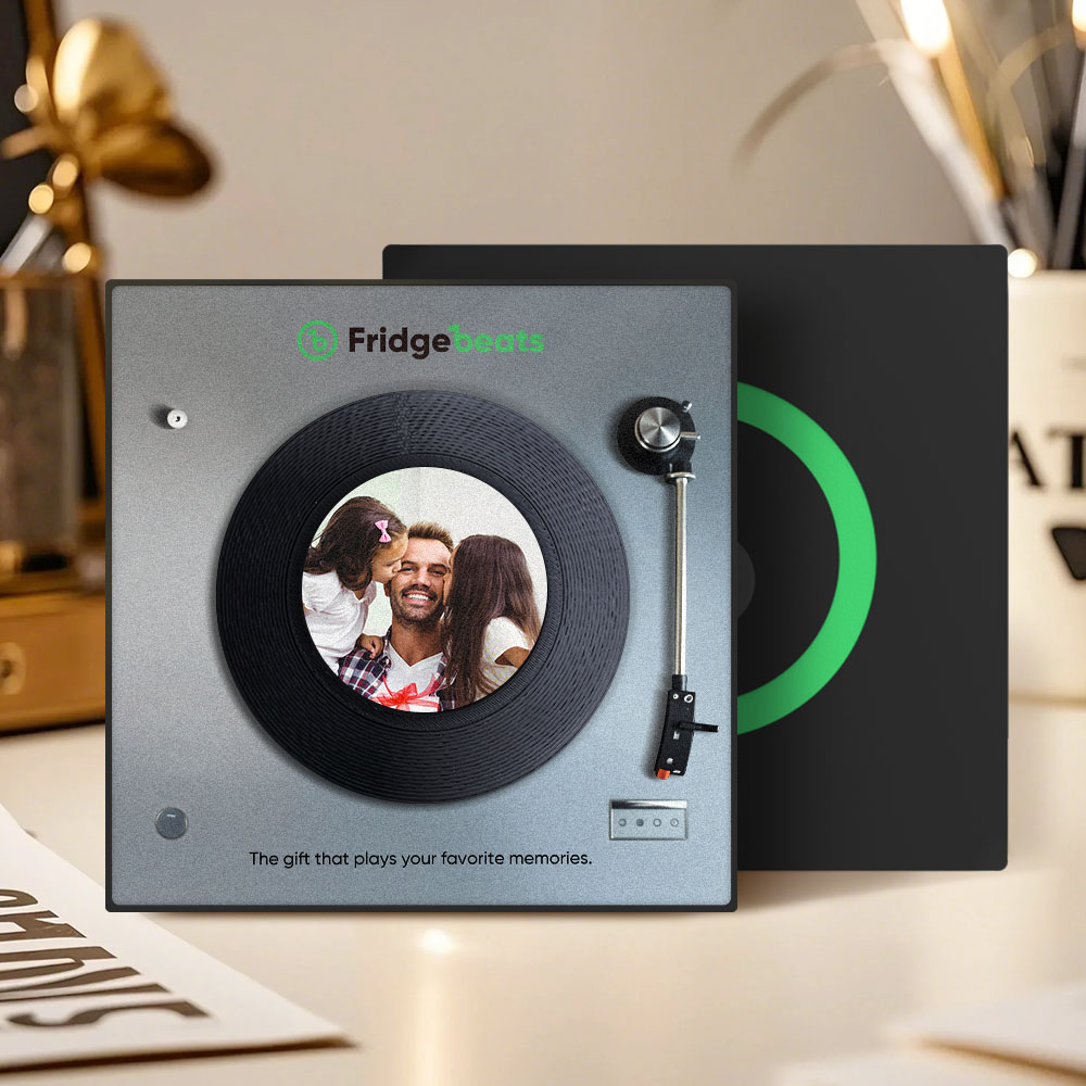 Nuevo Imán Musical Para Nevera 5.0 Mejorado. Ritmos Para Nevera Personalizables. De 1 A 6 Vinilos Y Canciones. Regalo Para Papá. - GiftlabES