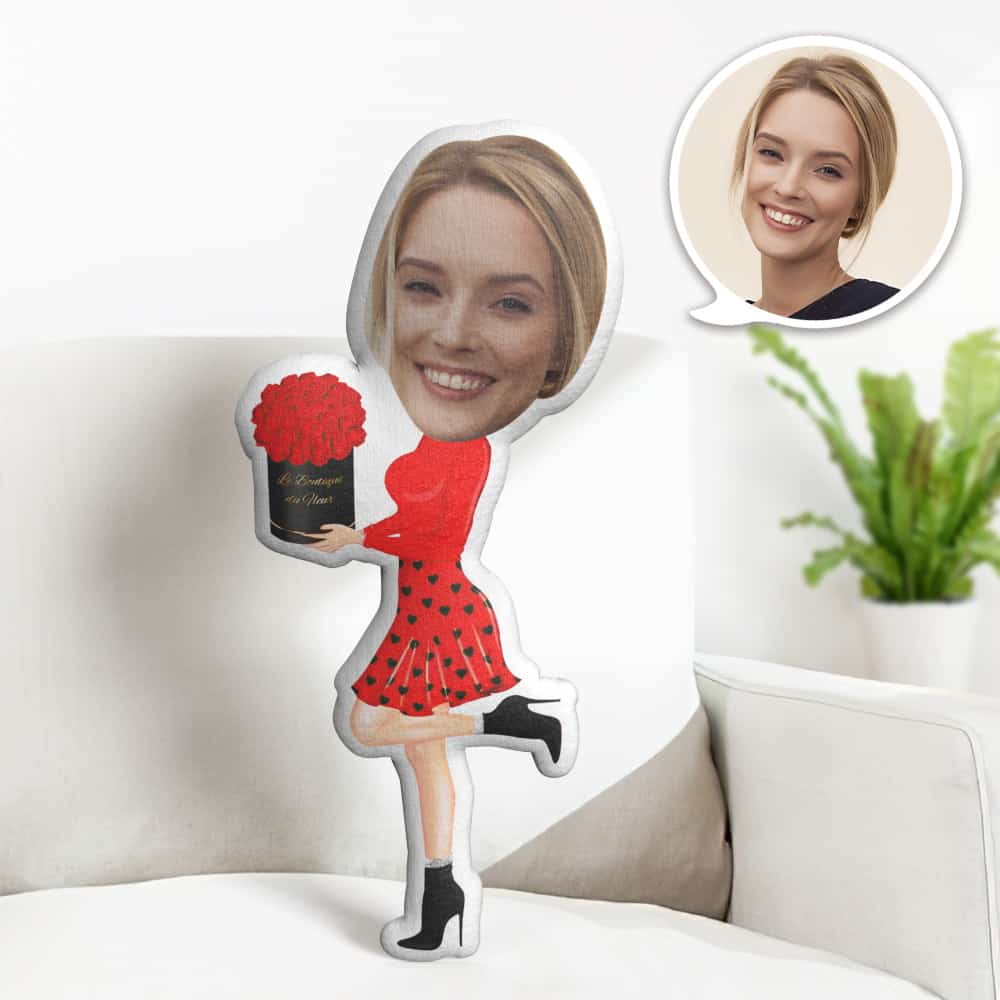 Almohada Facial Personalizada Para El Día De San Valentín, Muñeca Con Rostro De Dama Con Vestido Rojo, El Mejor Regalo Para Enamorados. - GiftlabES
