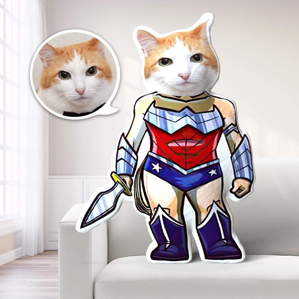Almohada Fotográfica De Superwoman, Almohada Con Cara De Gato, Almohada Personalizada, Almohada A Medida, Disfraz, Muñeca Minime - GiftlabES