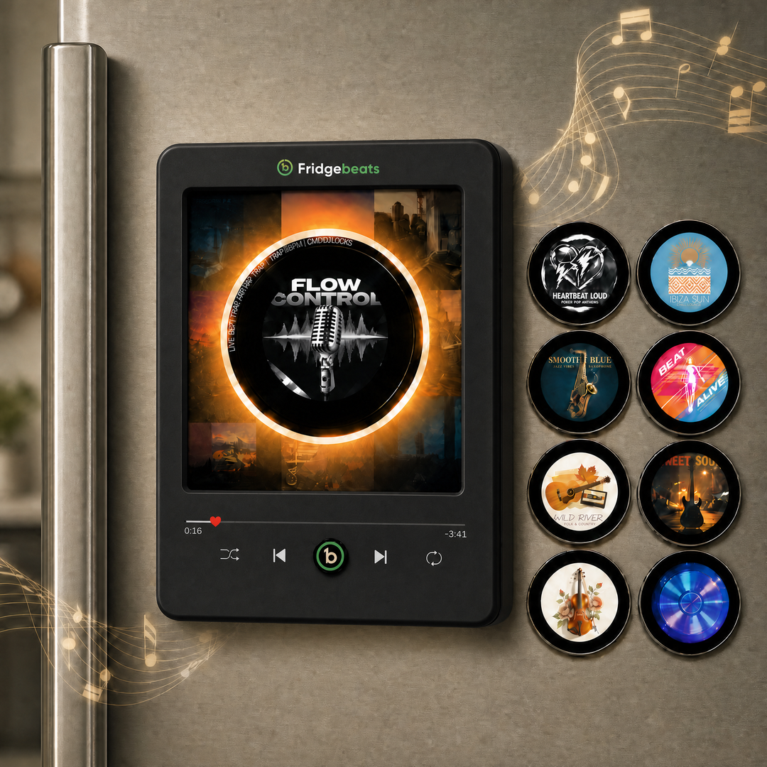 Imán De Nevera Personalizado Con Foto Y Música En Vinilo Con Disco Giratorio – Discos Personalizados Con Luz LED Dinámica Fridgebeats V6.0