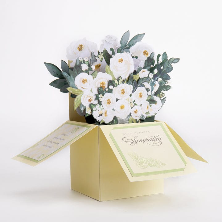 Tarjeta De Condolencias Desplegable Blanca Con Flores - GiftlabES
