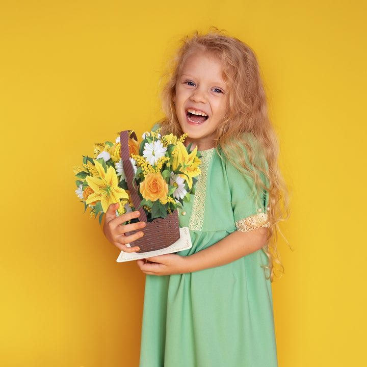 Tarjeta Emergente Para Cesta De Flores Con Los Mejores Deseos De Acción De Gracias - GiftlabES