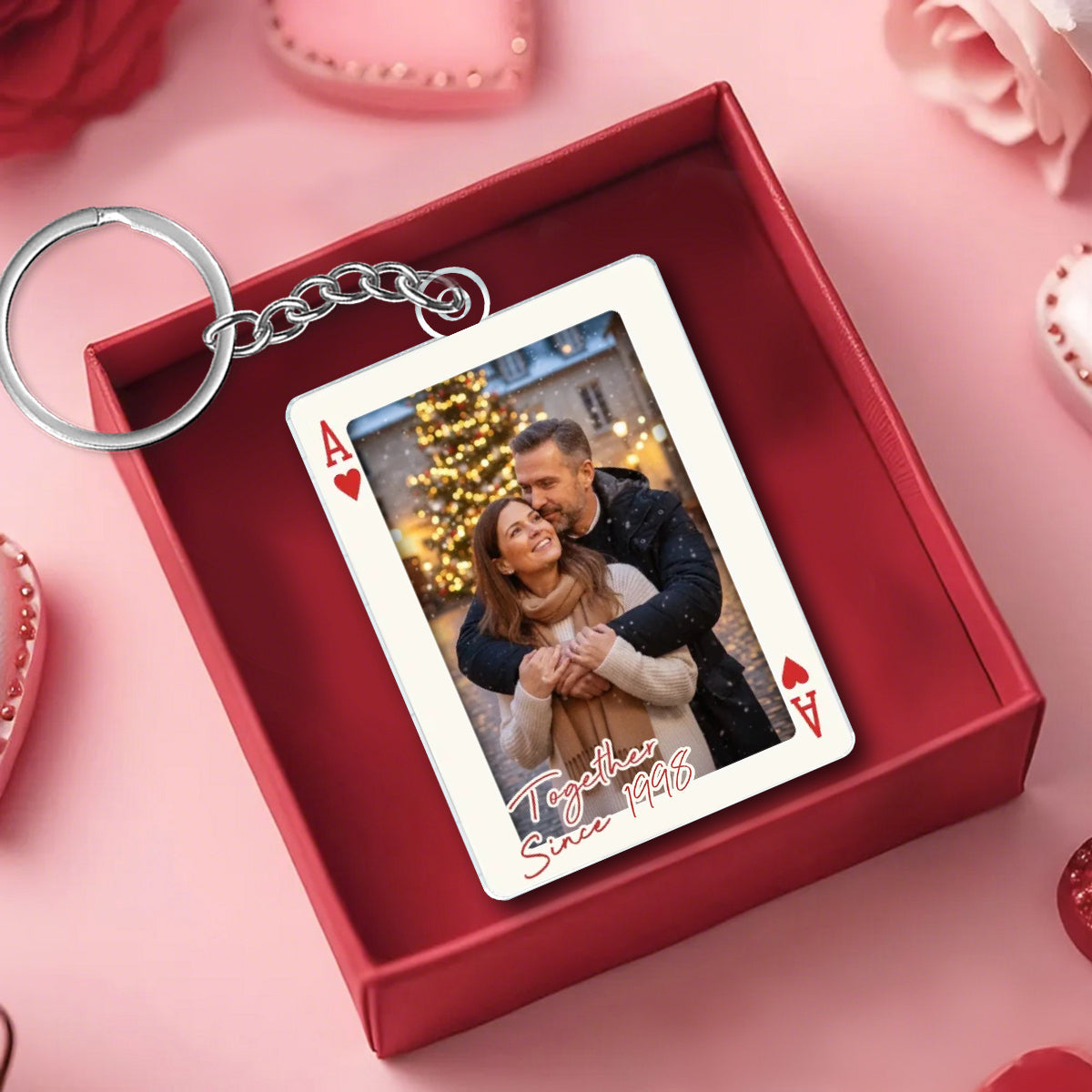 Llavero Acrílico Personalizado Con Forma De Foto De Pareja. - GiftlabES