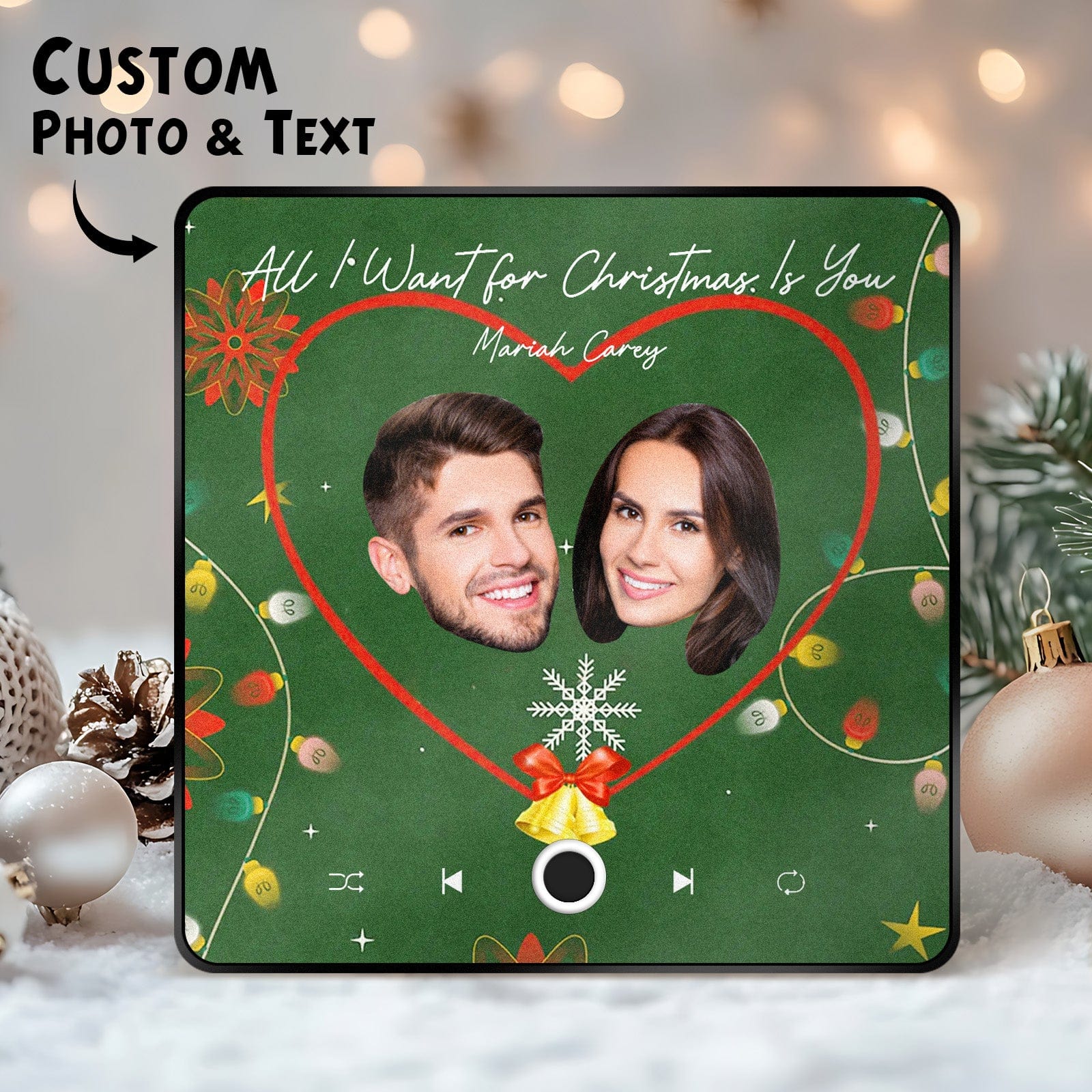Imán De Nevera Musical Personalizado Imán De Nevera Personalizado Con Foto De La Cara Para Un Regalo De Navidad Creativo - GiftlabES