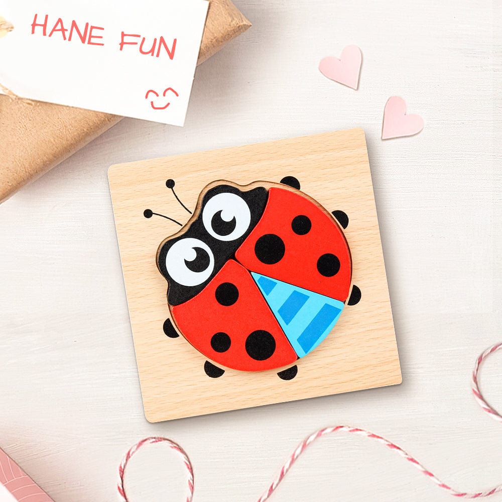 Rompecabezas 3d De Madera Con Forma De Mariquita. Juguetes Educativos Montessori Para Niños Pequeños. - GiftlabES