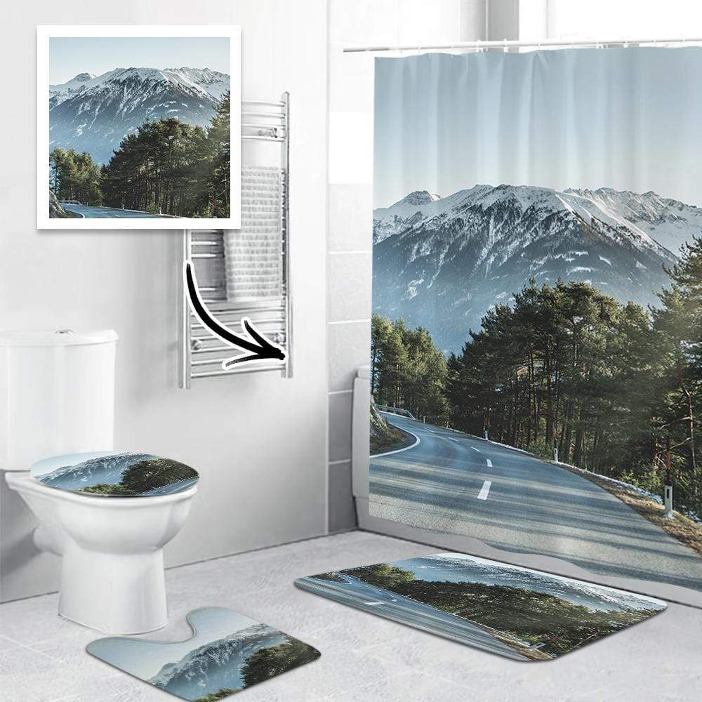 Cortina De Ducha Con Foto Y Alfombra De Baño. Regalo Ideal Para Inauguración De Casa. - GiftlabES