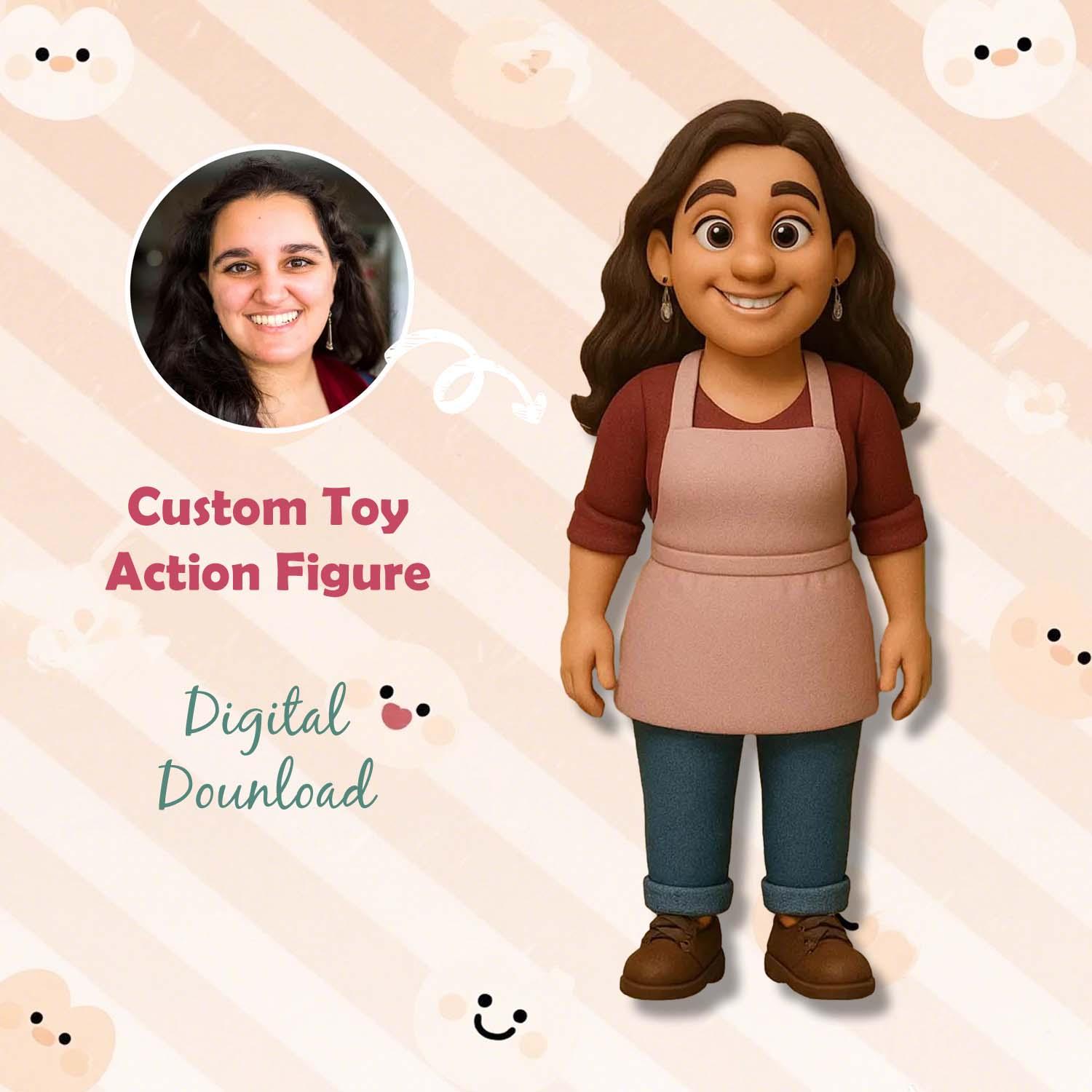 Figura De Acción Personalizada Para El Día De La Madre. Figura De Personaje Personalizada Impresa En 3d Con Ai Photo. El Mejor Regalo Para Mamá En El Día De La Madre. - GiftlabES