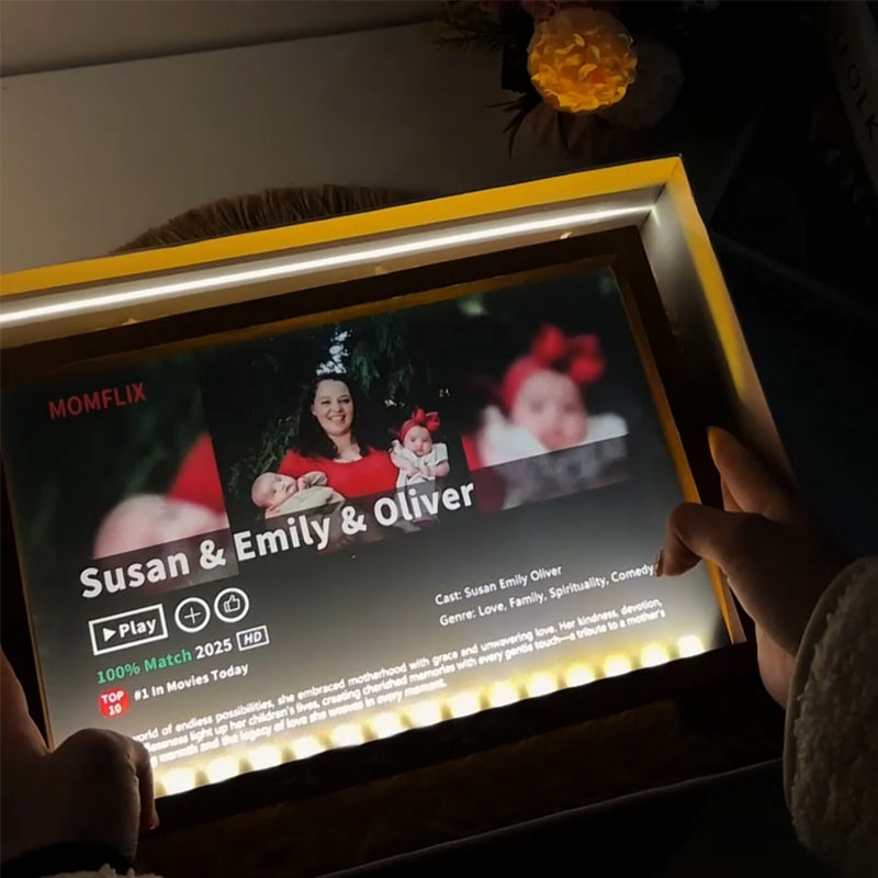 Marco De Fotos Con Luz Personalizado Para El Día De La Madre (mom/mumflix) - GiftlabES