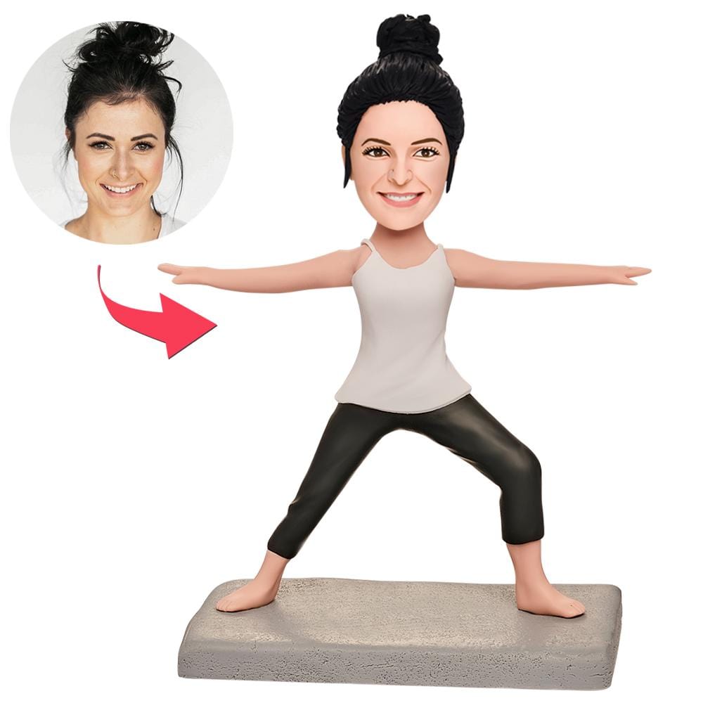 Figuras Cabezonas Personalizadas De Fitness Yoga Queen Con Texto Grabado, Regalos Para Mamá - GiftlabES