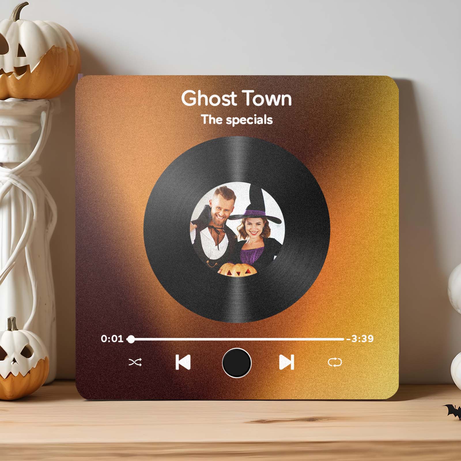 Imán De Nevera Personalizado Con Álbum De Spotify Para Halloween. Imán De Nevera Con Música Personalizada Que Puede Reproducir Canciones. - GiftlabES