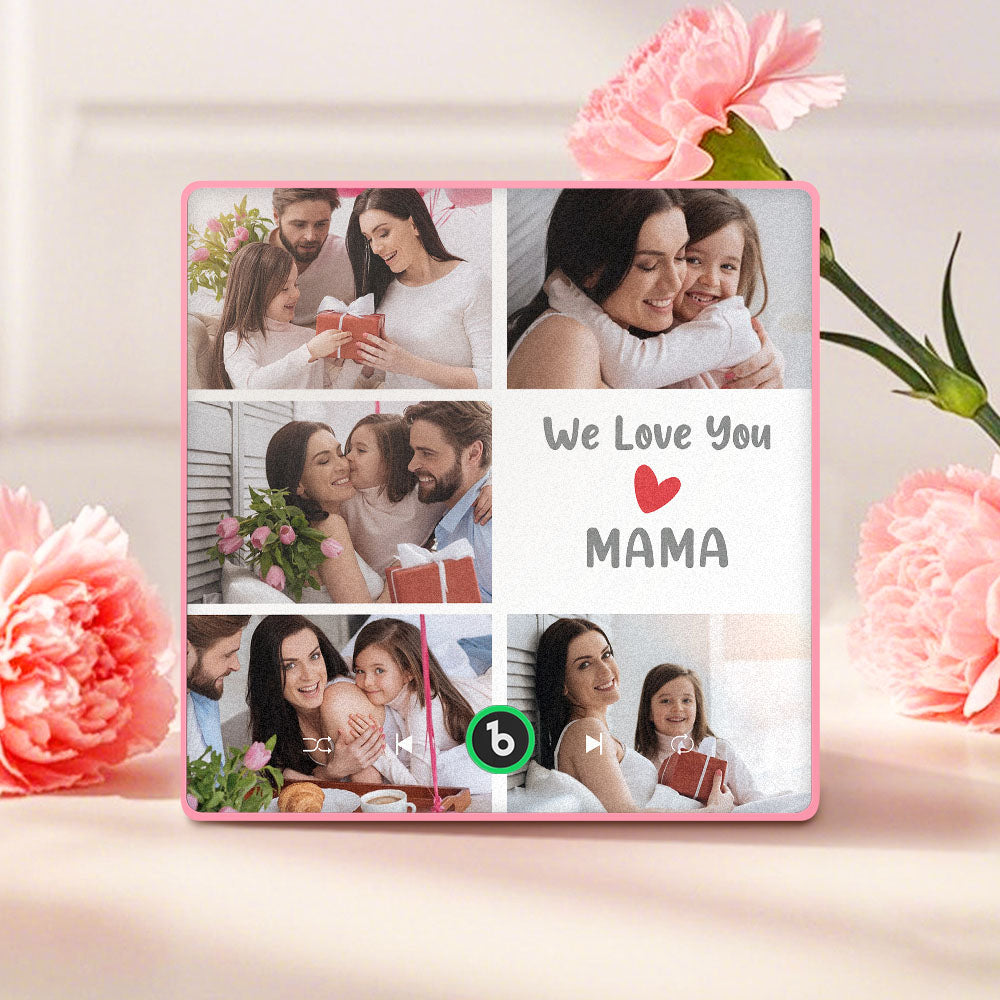 Imanes Personalizados Para Nevera Con Música Que Reproducen Música Y 5 Fotos. Regalos Para El Día De La Madre. ¡te Queremos, Mamá! - GiftlabES