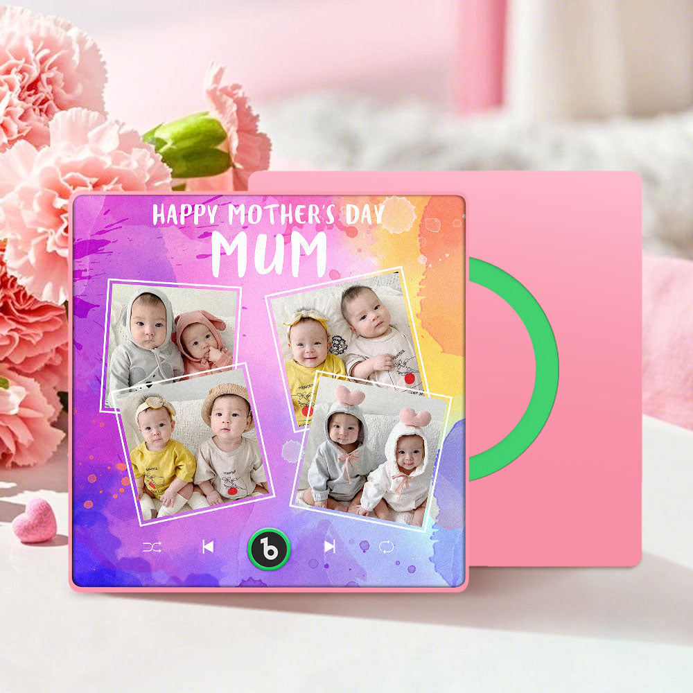 Imanes Personalizados Para Nevera Con Música Que Reproducen Música Y 4 Fotos. Regalos Para El Día De La Madre. - GiftlabES