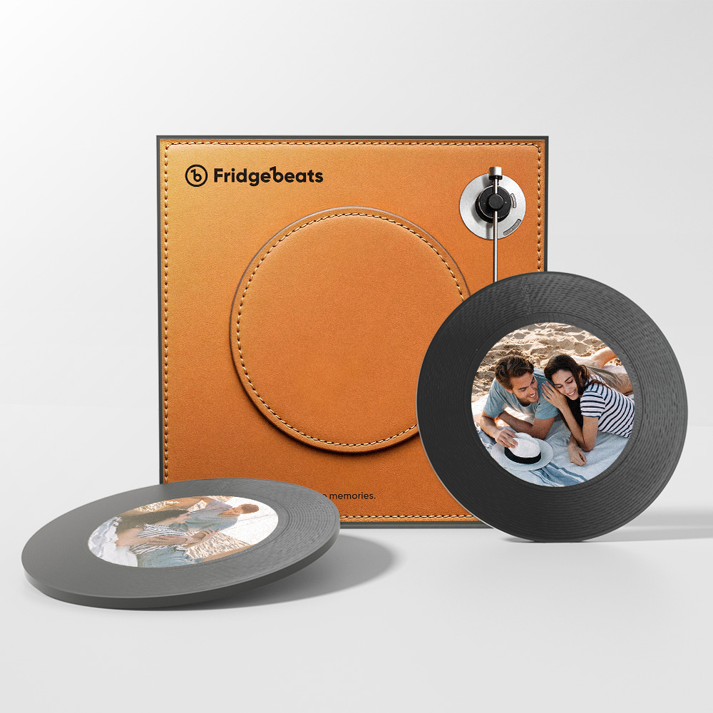 Imán De Nevera Musical Personalizado, Admite De 1 A 6 Canciones, Imán De Nevera Musical Vintage Personalizado Con Foto Para Novio. - GiftlabES