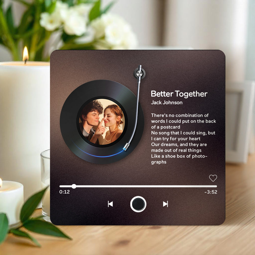 Imán De Nevera Personalizado Con Álbum, Letra De Canción, Foto, Imán Musical Que Reproduce Canciones, Regalo De Aniversario - GiftlabES