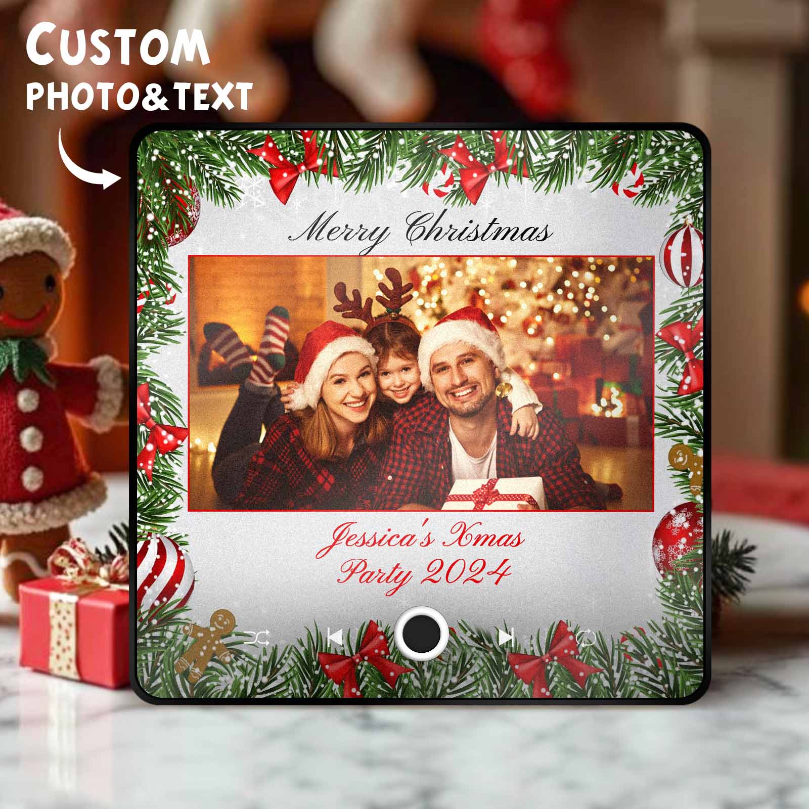 Imán De Nevera Musical Personalizado Para Fiestas Navideñas. Imanes Musicales Personalizados Que Reproducen Canciones. Regalos De Navidad. Regalos Familiares. - GiftlabES