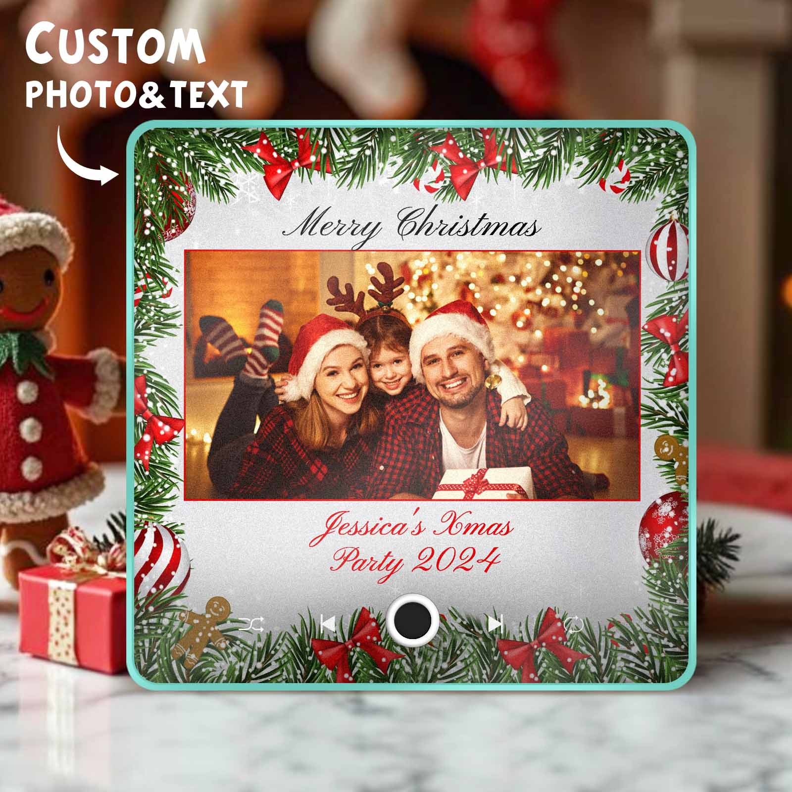 Imán De Nevera Musical Personalizado Para Fiestas Navideñas. Imanes Musicales Personalizados Que Reproducen Canciones. Regalos De Navidad. Regalos Familiares. - GiftlabES