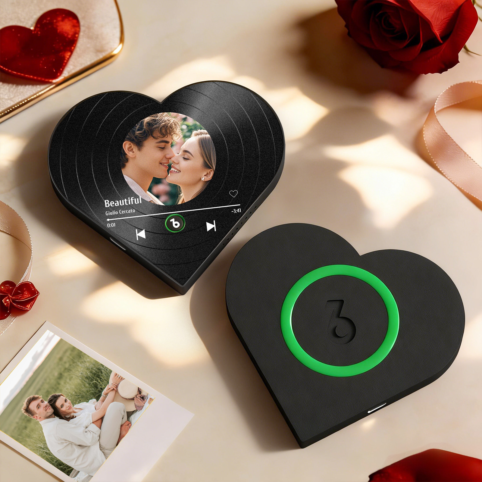 Imán De Nevera Personalizado Con Forma De Corazón Y Foto Musical, Estilo Discos De Vinilo, Regalo Romántico Para Parejas, Regalos De San Valentín - GiftlabES