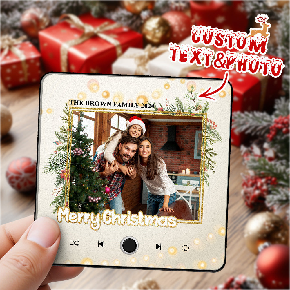 Imán De Nevera Musical Personalizado Imán De Nevera Personalizado Con Árbol De Navidad Que Reproduce Canciones Regalos Navideños Creativos - GiftlabES