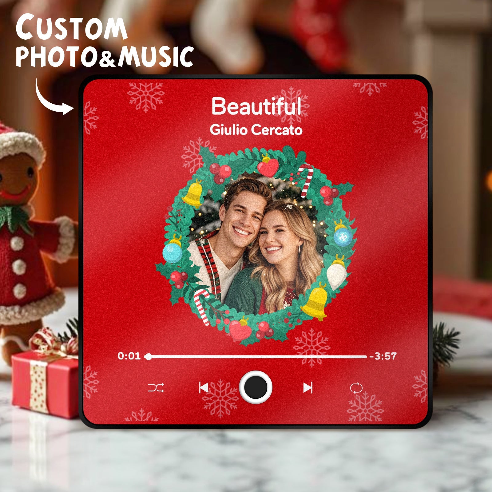 Imanes De Nevera Personalizados Con Canciones, Imanes De Nevera Con Fotos Personalizadas Y Canciones, Regalos De Navidad - GiftlabES