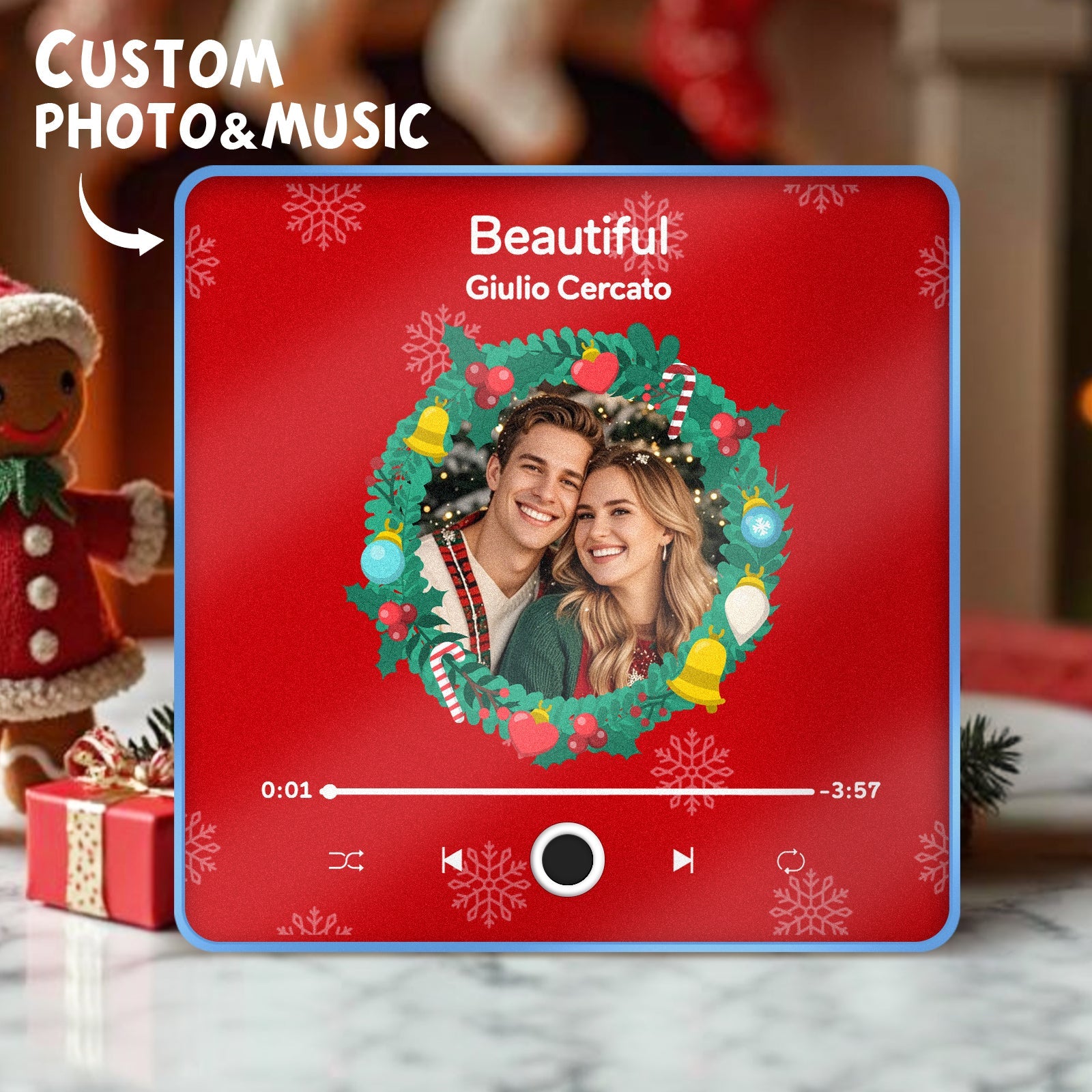 Imanes De Nevera Personalizados Con Canciones, Imanes De Nevera Con Fotos Personalizadas Y Canciones, Regalos De Navidad - GiftlabES