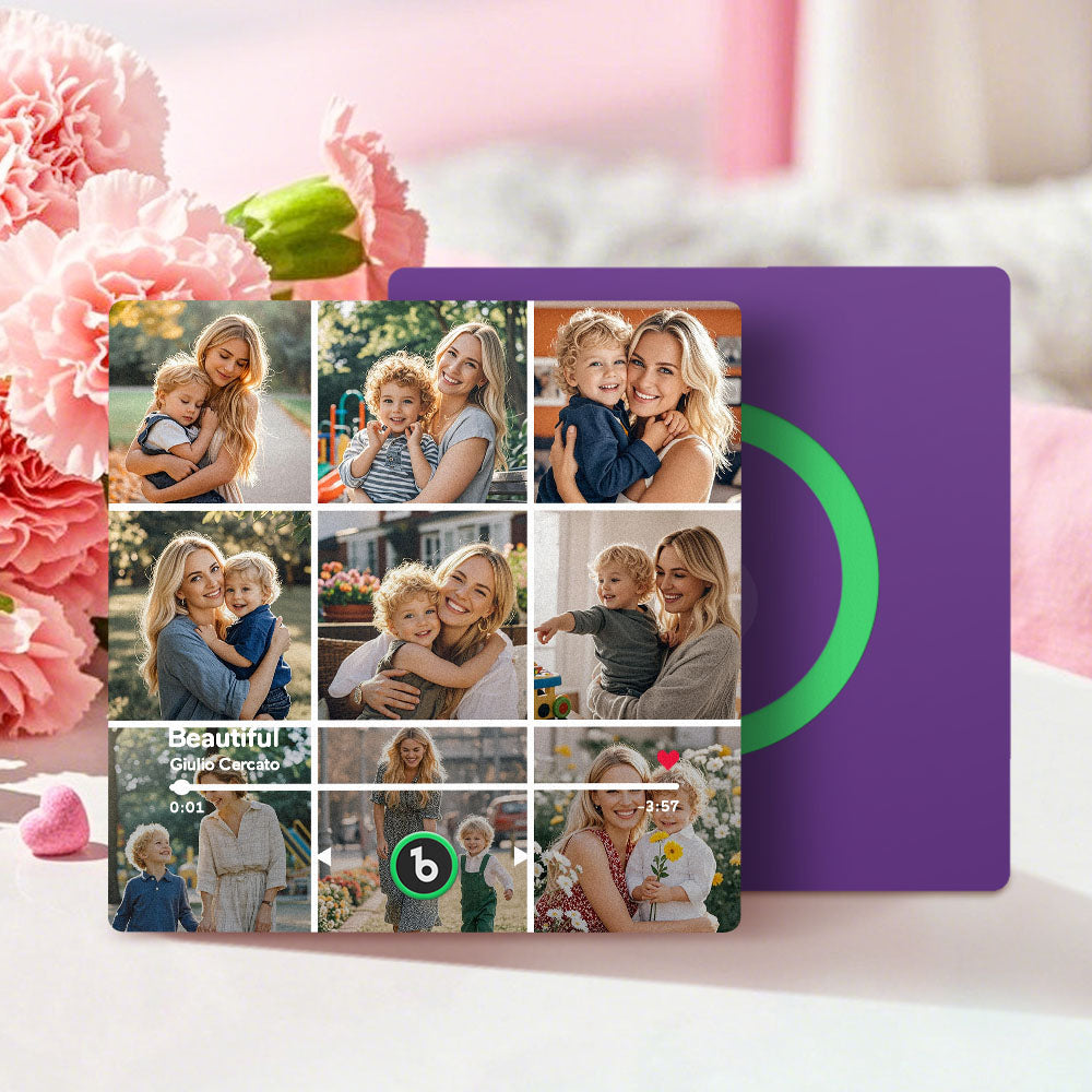 Imán Personalizado Para Nevera Con Diseño De Beats Music, Regalo Para El Día De La Madre Para Mamá (hasta 9 Fotos) - GiftlabES