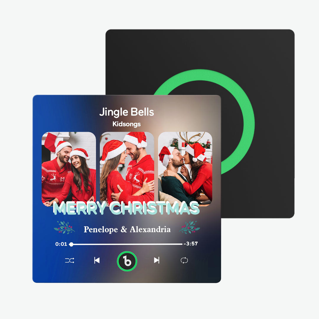 Imán De Nevera Personalizado Con Música Y 3 Fotos. Compatible Con Fridgebeats Pro Y Bluetooth. Regalos De Navidad. - GiftlabES