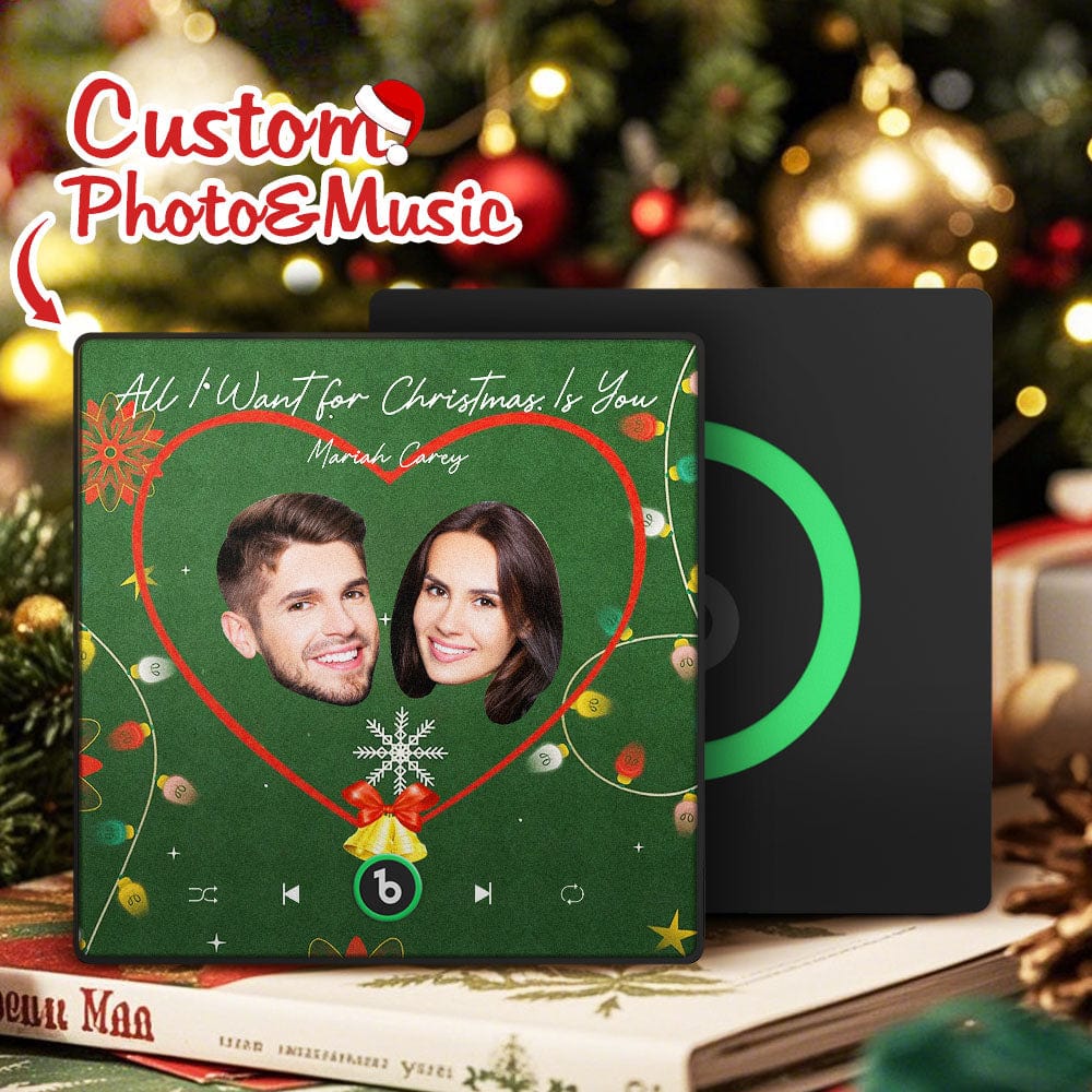 Imán De Nevera Musical Personalizado Con Cara Colorida. Imán De Nevera Con Música Que Se Puede Reproducir. Regalo De Navidad. - GiftlabES