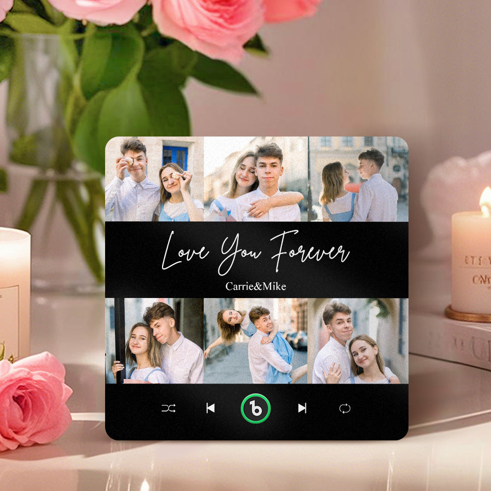 Imán De Nevera Personalizado Con Diseño Musical, 6 Fotos, Marco Colorido, Imán De Nevera, Regalo De San Valentín - GiftlabES