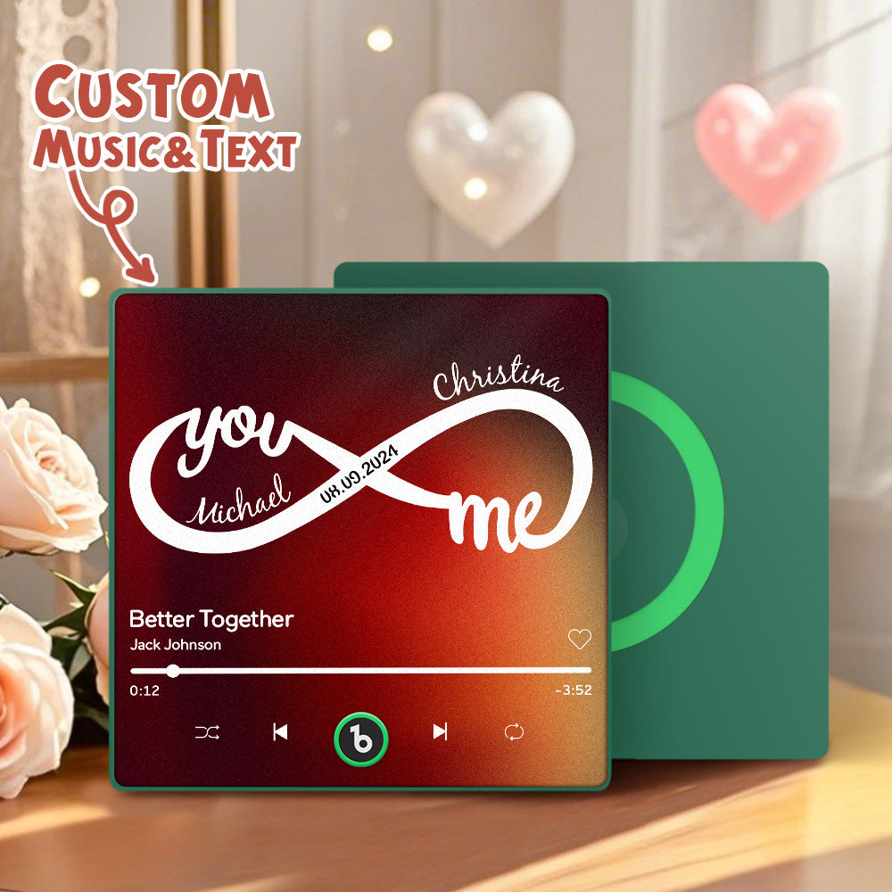 Imanes De Nevera Personalizados Con Música Y Texto, Imanes De Nevera Personalizados Con Amor Infinito, Regalo Perfecto De San Valentín - GiftlabES