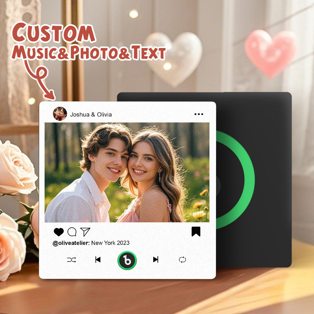 Imanes Personalizados Para Nevera Con Música, Regalos De San Valentín. Imán Personalizado Para Nevera Con Marco Colorido Y Forma De Álbum. Puede Reproducir Canciones. Regalo Para Parejas. - GiftlabES