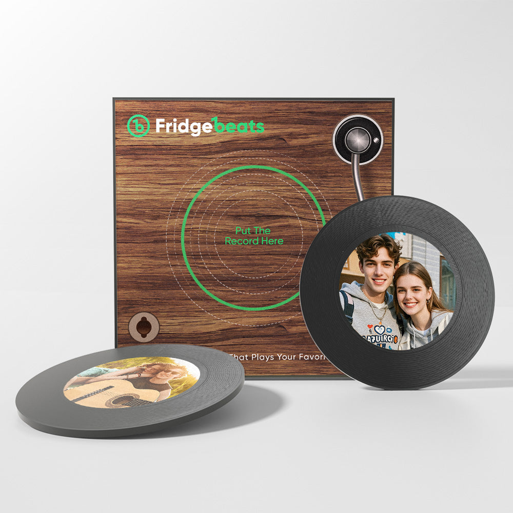 Imán Personalizado Para Nevera Con Música Y Fotos, Disco Antiguo Que Puede Personalizar De 1 A 6 Vinilos Y Canciones - GiftlabES