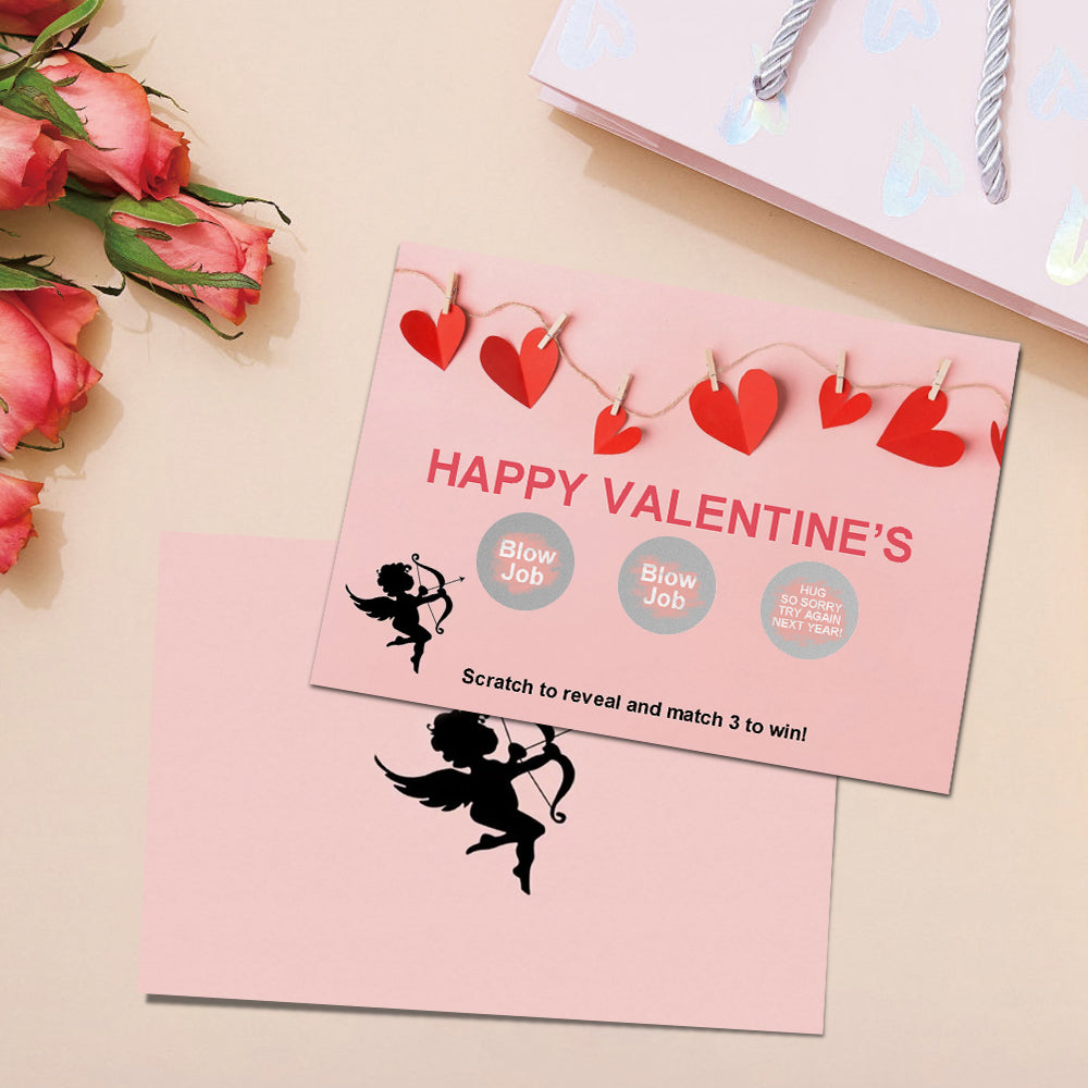 Tarjeta Rasca Y Gana Divertida De San Valentín Con Cupido Sorpresa. ¡combina 3 Para Ganar! - GiftlabES