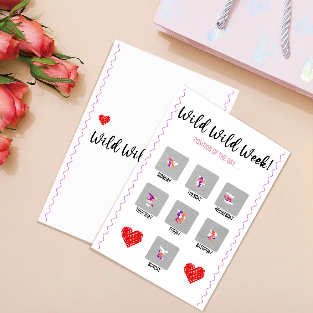 Tarjeta Rasca Y Gana Divertida De La Semana Salvaje Con Temática De Picardía. Regalo De San Valentín. - GiftlabES