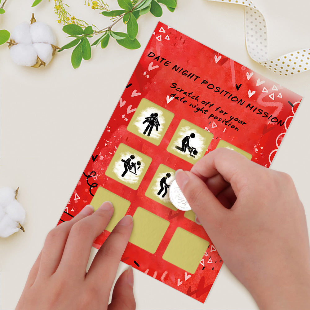 Tarjeta Rasca Y Gana Picante De San Valentín Con Divertidas Posiciones Sexuales. - GiftlabES