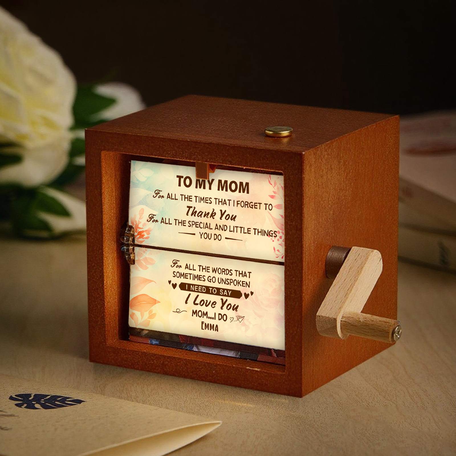 Álbum De Fotos Personalizado Para Mamá, Marco Animado, Máquina Mecánica De Animación Con Manivela, Caja De Álbum De Fotos, Regalos Para El Día De La Madre - GiftlabES