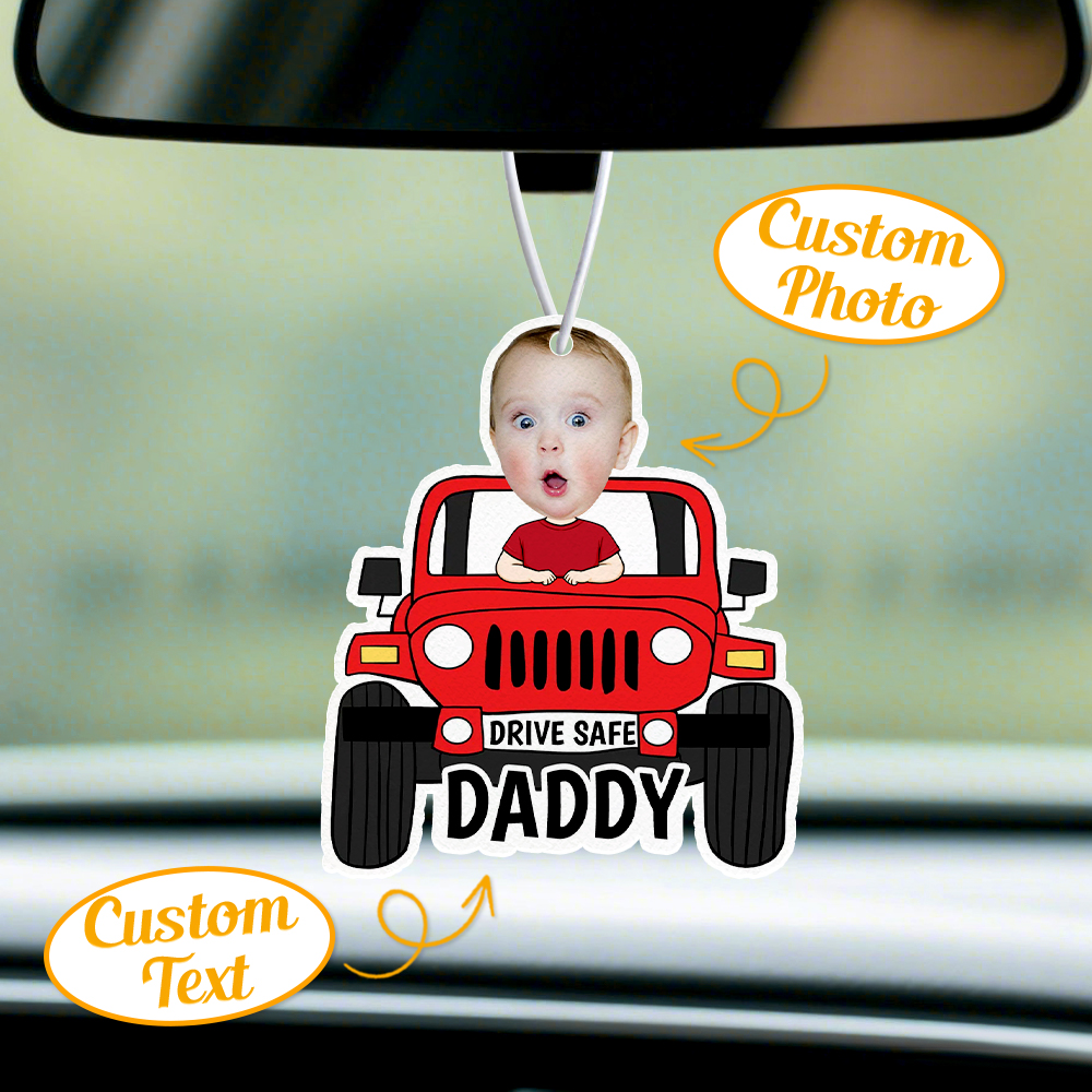 Ambientador Personalizado Para Coche 'conduce Con Seguridad' Ambientador Personalizado Adorno Para Espejo Retrovisor Regalos Para Papá - GiftlabES